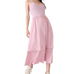 Althleta Womens Elation V-Neck‎ Hybrid Pink Maxi Dress - Size XL